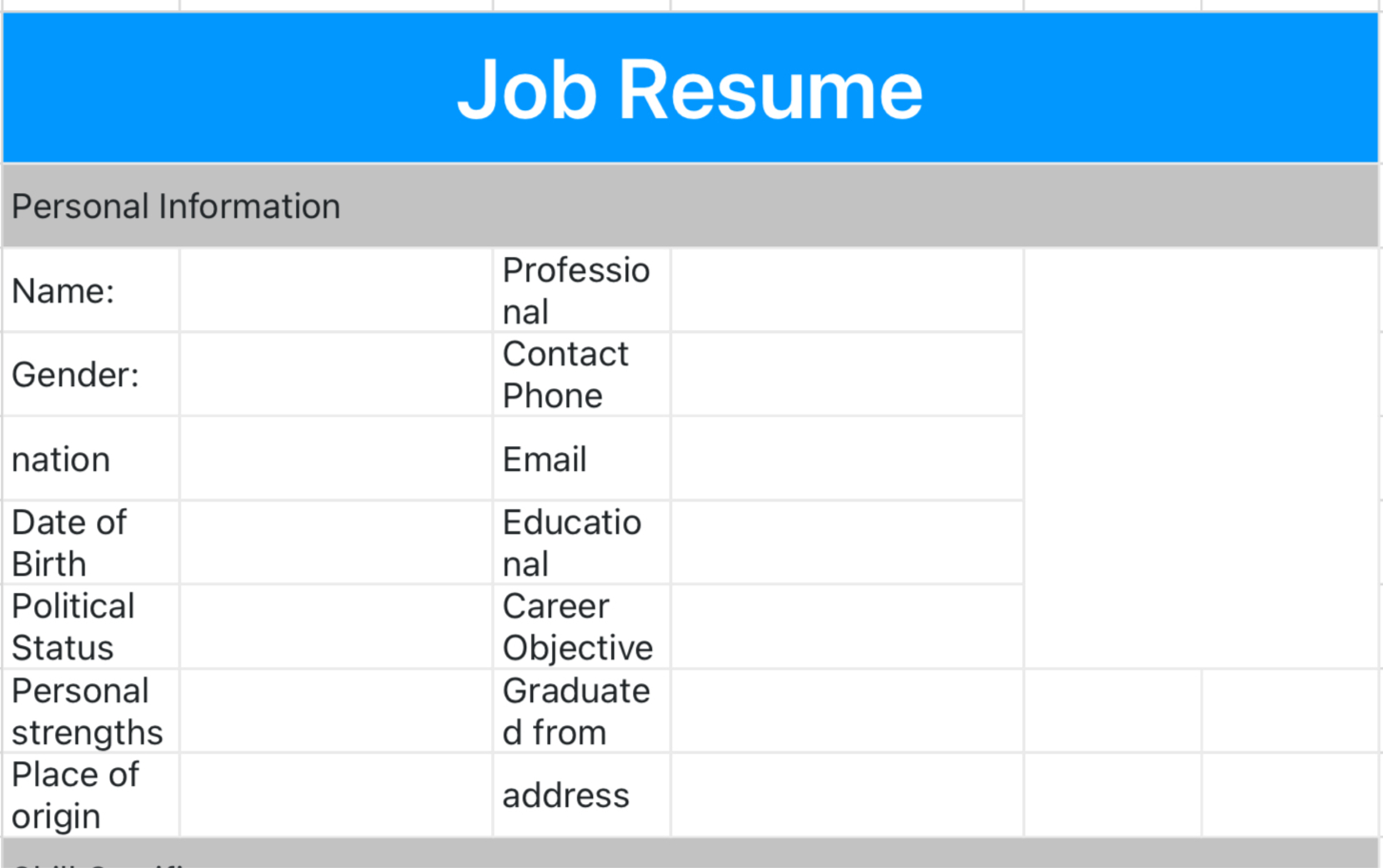 College Student Resume